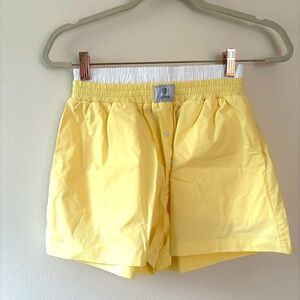 Parke double boxer shorts in butter yellow